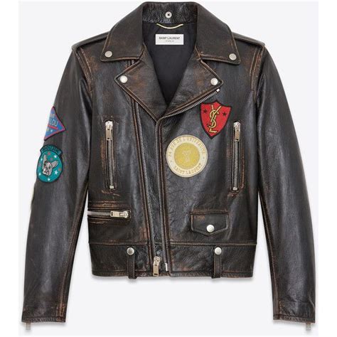 ysl leather jacket patches|YSL leather jacket women's.